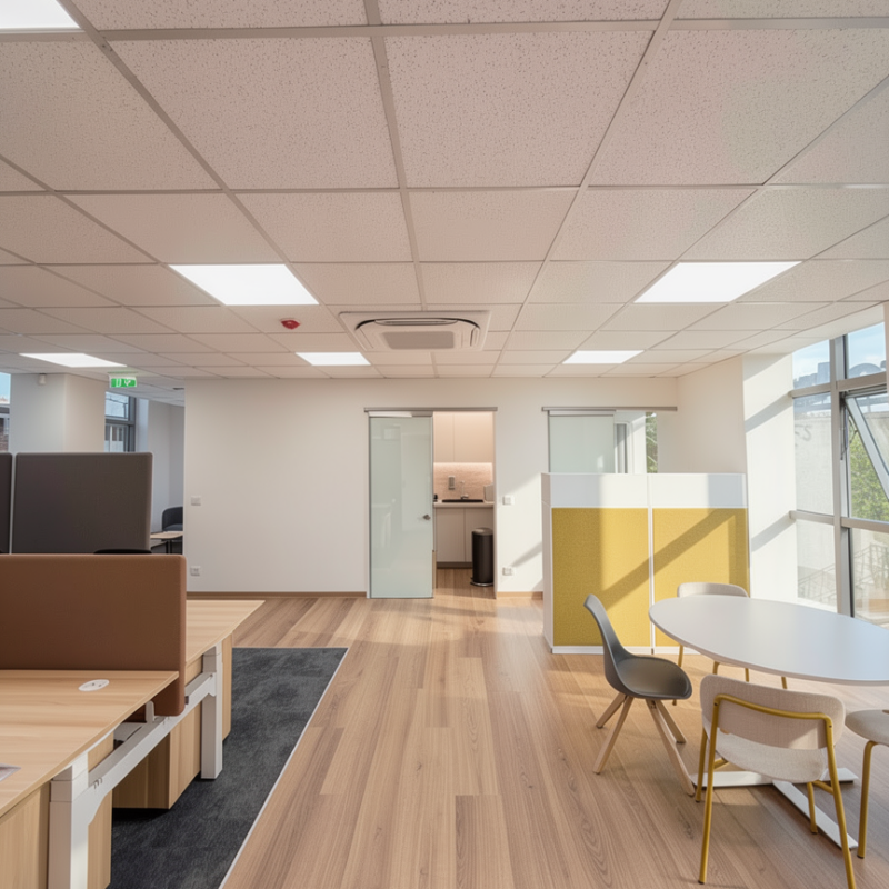 Office corridor after renovation, Canon offices Athens Greece commercial renovation project