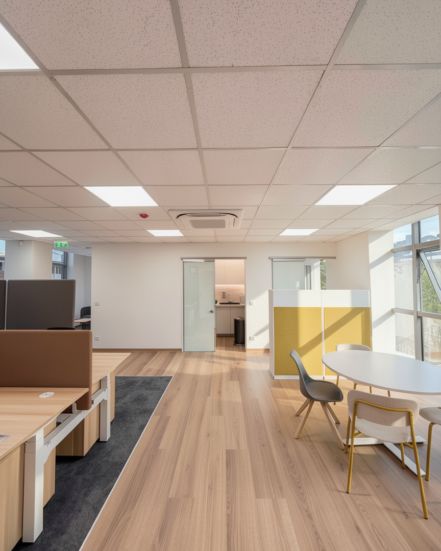 Office corridor after renovation, Canon offices Athens Greece commercial renovation project