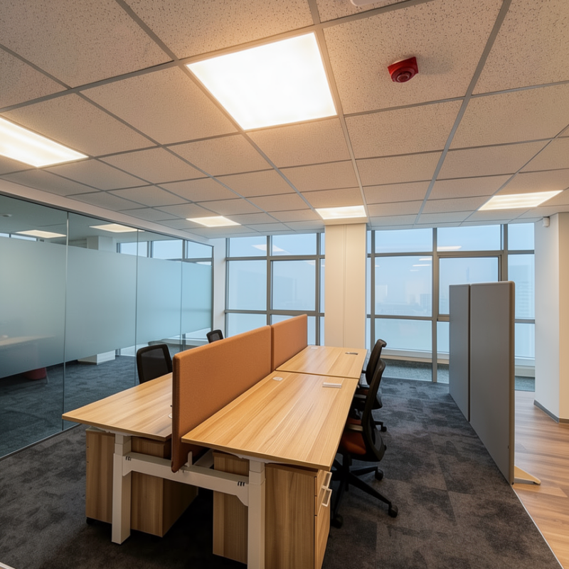 Modern office workspace after renovation, Canon offices Athens Greece