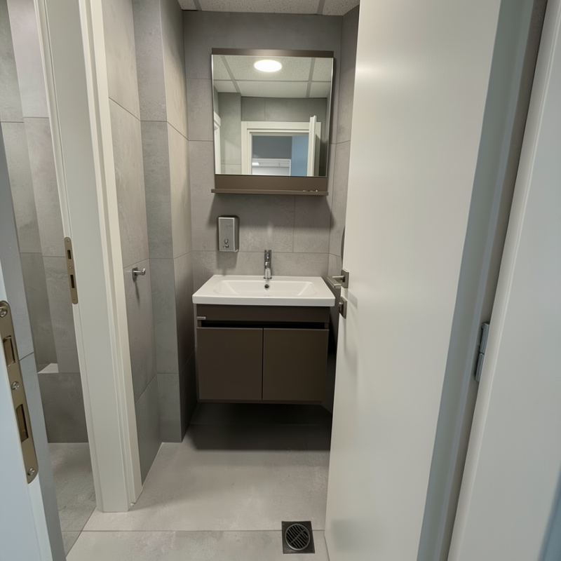 Office hallway renovation with clean finishes, Canon Athens Greece