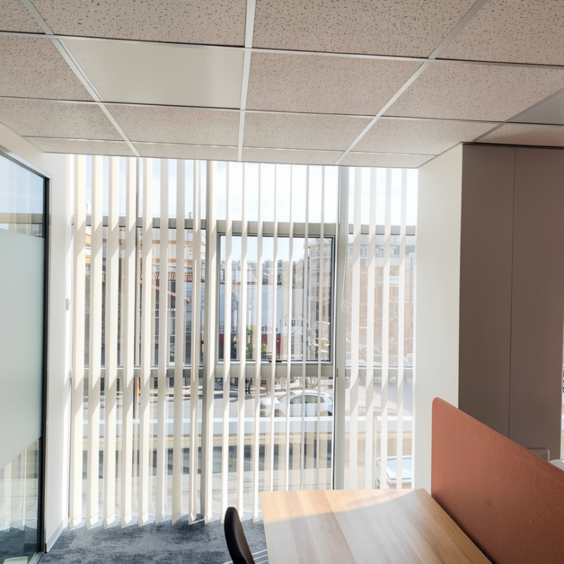 Office space after renovation with glass partitions, Athens Greece