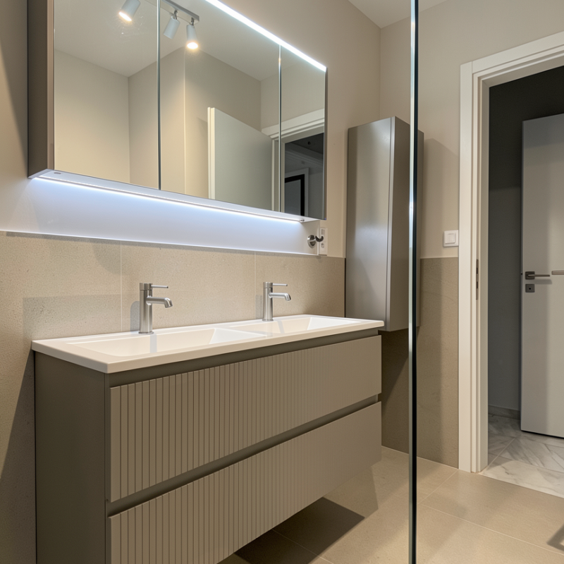 Luxury bathroom renovation with modern finishes, Paleo Faliro Athens