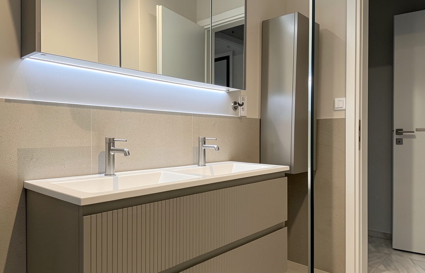 Luxury bathroom renovation with modern finishes, Paleo Faliro Athens